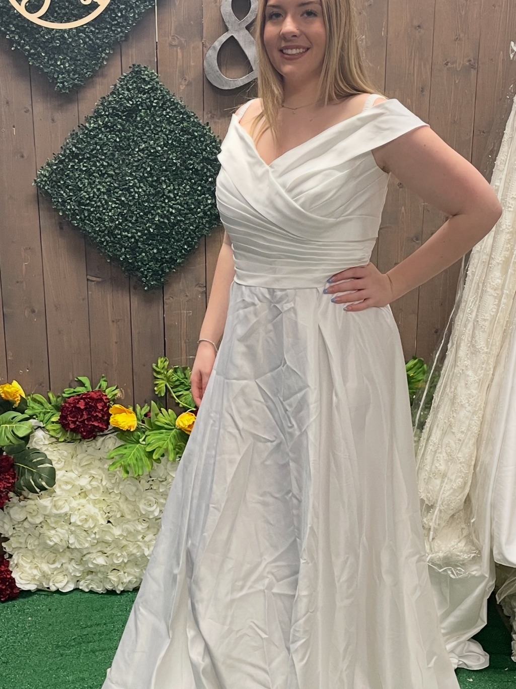 Elegant Off-Shoulder White Formal Dress